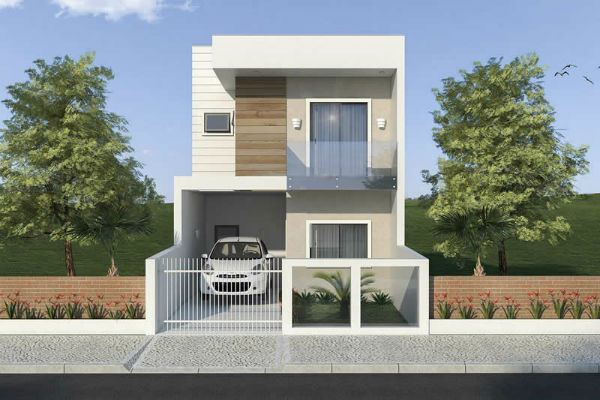 Projetos de sobrados pequenos plantas e fachadas for Casa moderna 80 mts