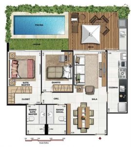 casas com 2 quartos e 1 suíte