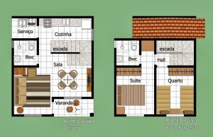 casas com 2 quartos e 1 suíte