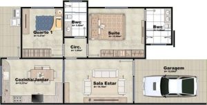 casas com 2 quartos e 1 suíte