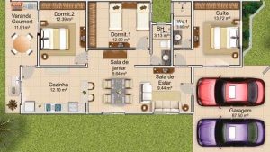 casas com 3 quartos e suíte