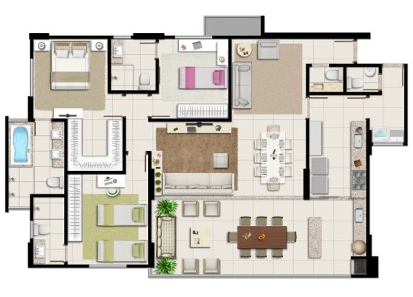 casas com 3 suítes
