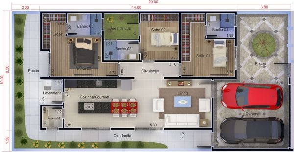 casas com 3 suítes