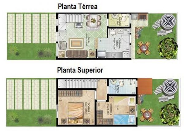 planta de casa 5x15