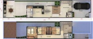 planta casa 5x25 metros