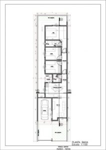 planta casa 5x25 metros