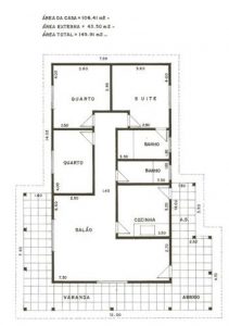 planta casa 5x25 metros