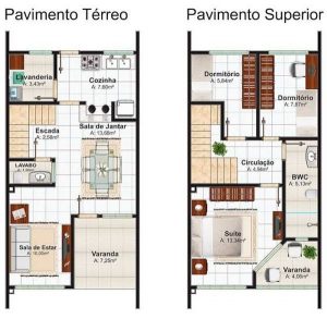 planta casa 5x25 metros