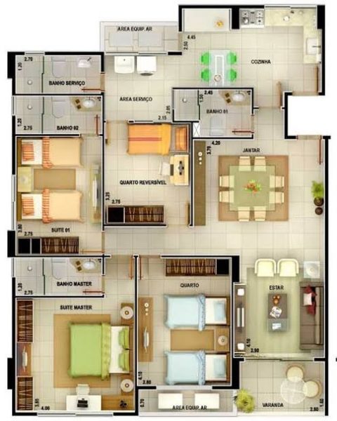 planta de chácara com varanda
