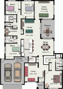 Planta de Casas com Garagem Lateral