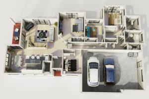 Planta de Casas com Garagem Lateral