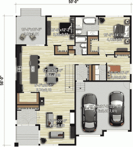 Planta de Casas com Garagem Lateral