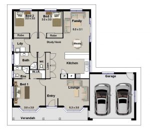 Planta de Casas com Garagem Lateral