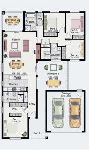 Plantas de Casas com 4 quartos e 2 banheiros